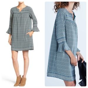 Madewell Bell Sleeve Silk Shift dress